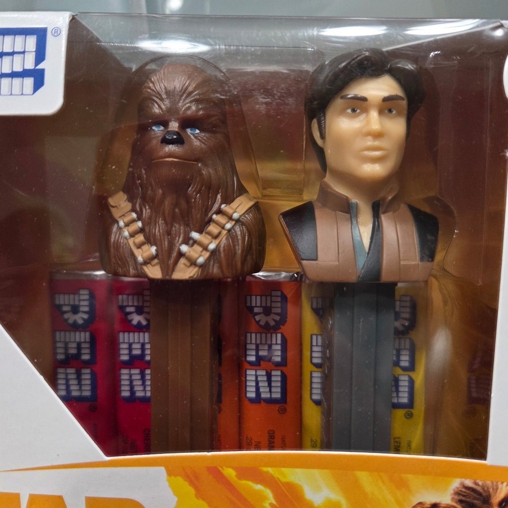 Star Wars PEZ Candy Dispensers Han Solo Chewbacca Lot of 2 New Sealed